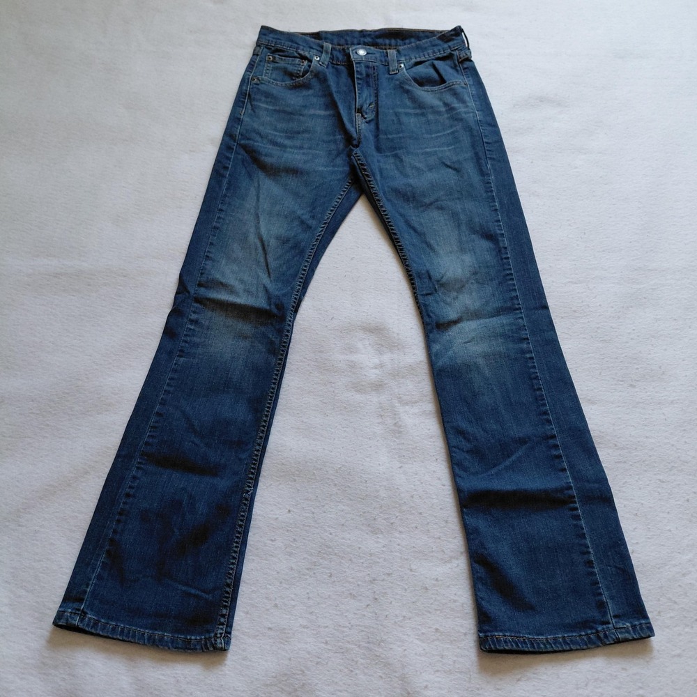 Levis 527 Mens Slim Bootcut Jeans 30x32 Medium Blue Stretch Denim Waterless